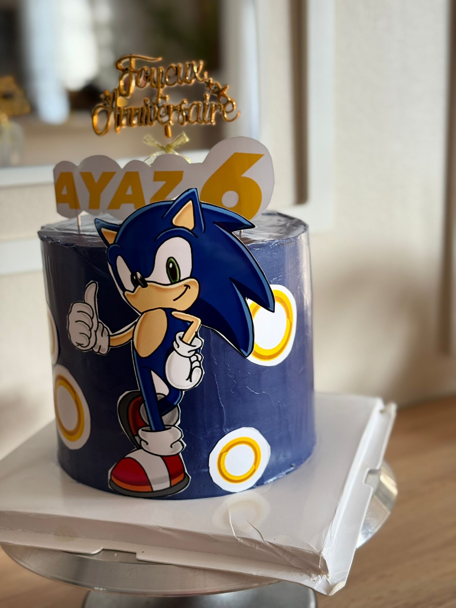 Gâteau anniversaire : Thème Sonic
