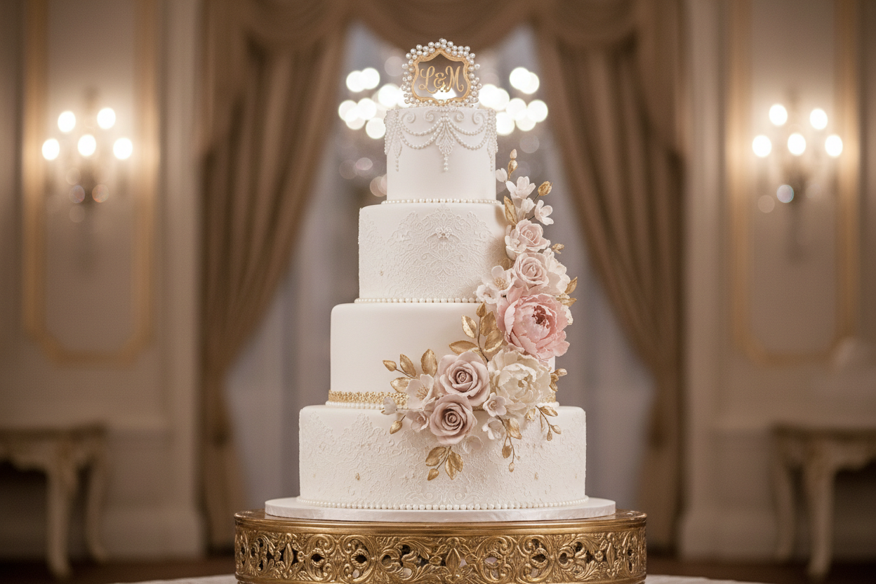 Gâteau de Mariage "Collection Prestige" – Création Haute Pâtisserie