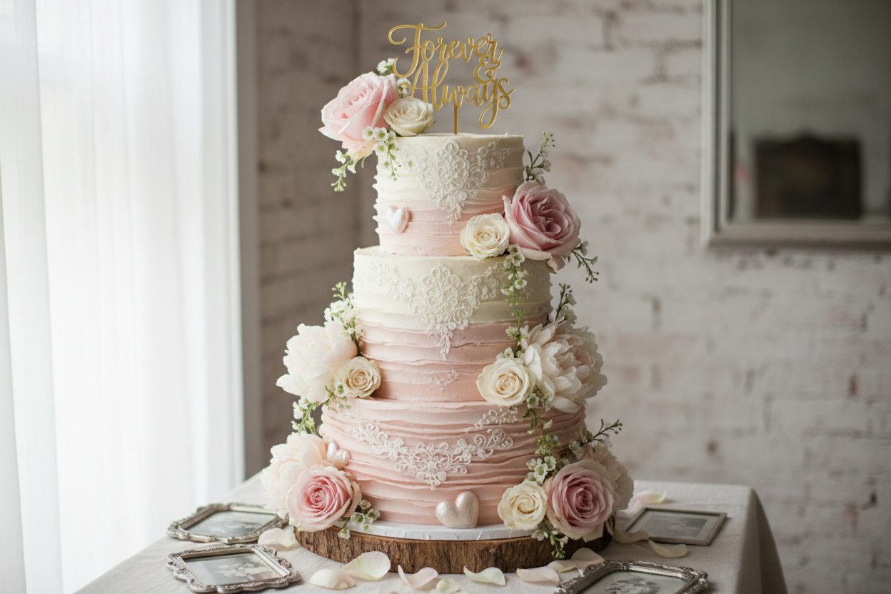 Gâteau de mariage, collection "romantique"